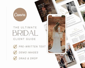 CLASSIC Bride Guide Photography Canva Template: Editable Price Client Guide, Bridal Photography Pricing Guide, Digital Magazine PDF Brochure