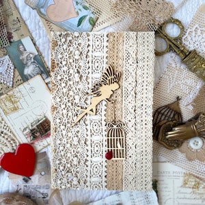 Vintage Lace BLANK PAGES for writing Junk book, Junk Journal, Junkjournal, Fabricbook, Fabric journal, junk book