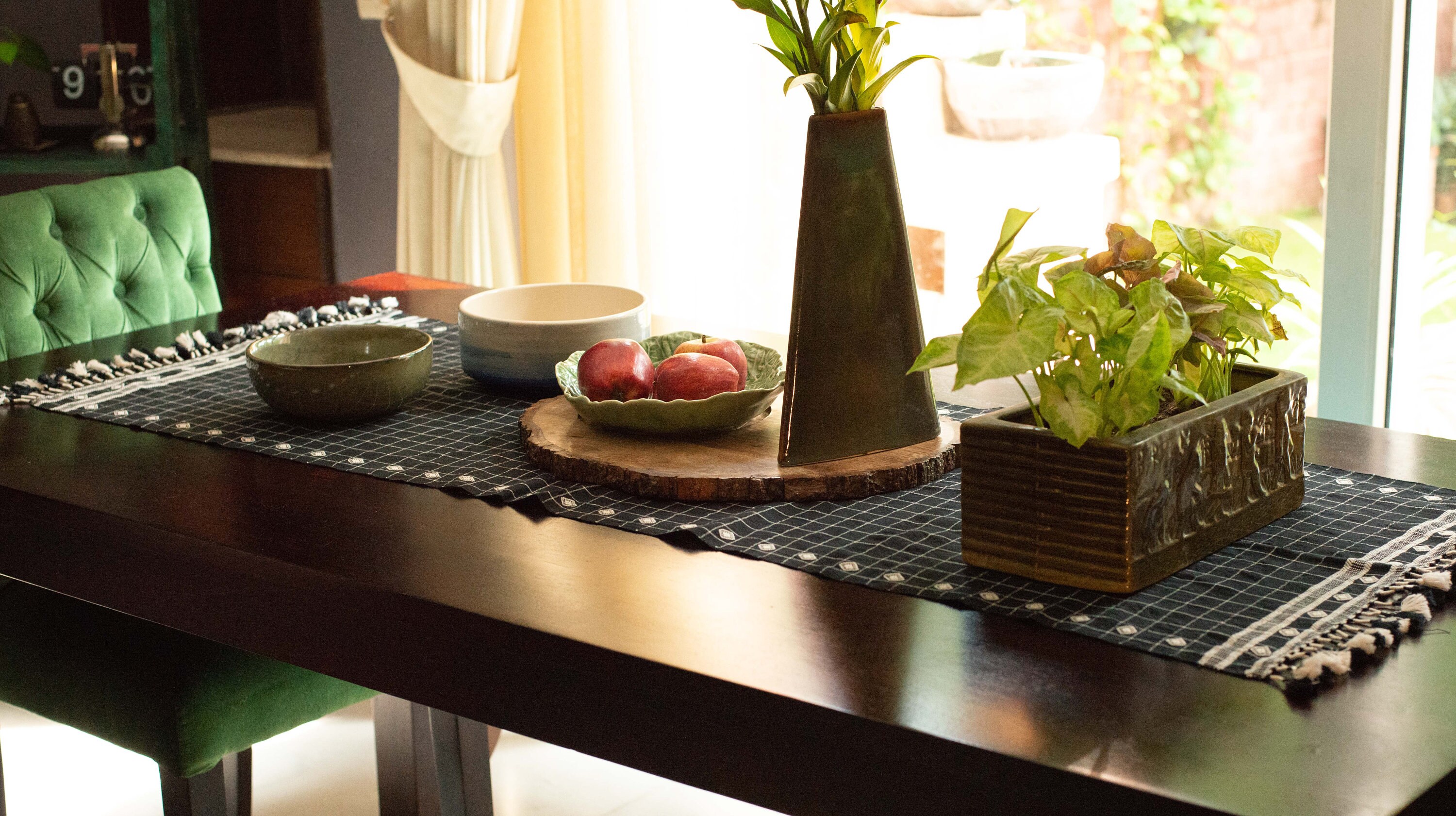 Black Table Runner Rustic Table Runner Hand Woven Table Etsy
