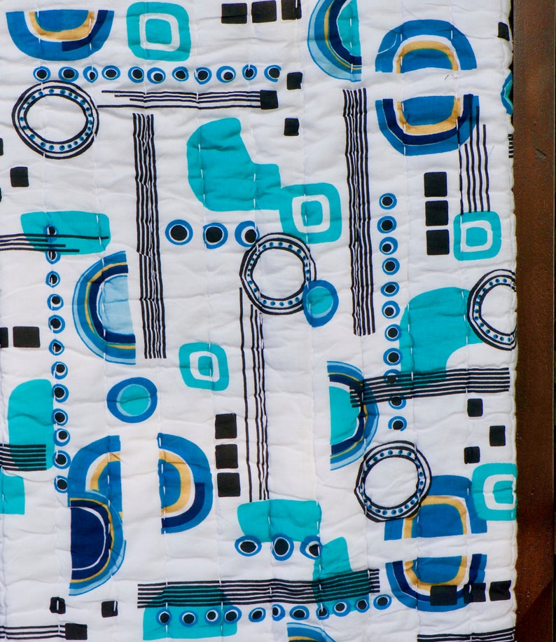 Modern Baby Blanket Baby Boy Quilt Geometric Blanket Crib Blanket Turquoise