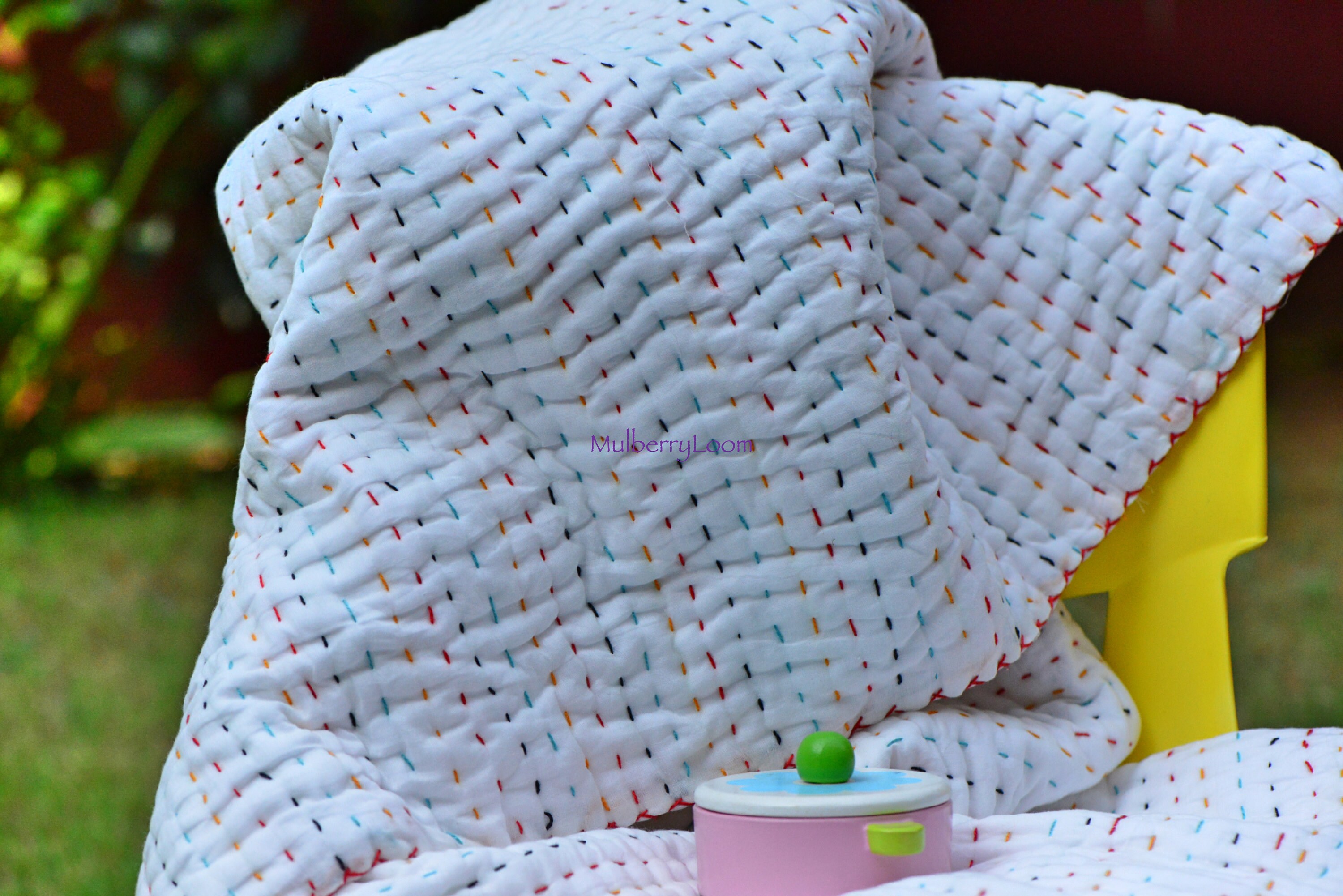 Kantha Baby Quilts Handmade, Rainbow Baby Quilt Modern, Baby Shower Q…