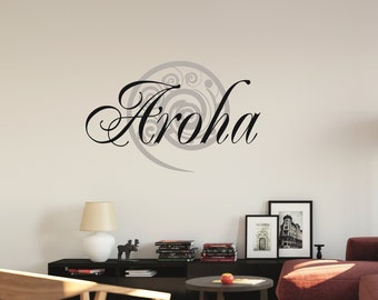 Aroha (love) Koru - NZ Art - Quality Vinyl Wall Decal/Sticker