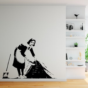 Sweep  it Under - Banksy - Quality Handmade Vinyl Wall Decal/Sticker