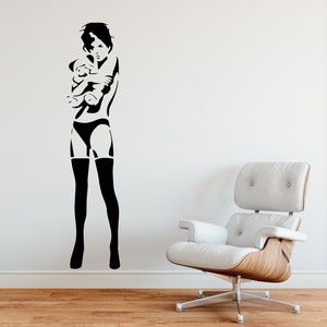 Teddy Girl - Banksy - Quality Vinyl Bedroom Wall Decal/Sticker