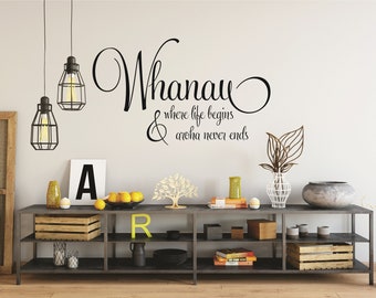 Whanau Where Life Begins - Maori New Zealand Quality Vinyl Wall Decal