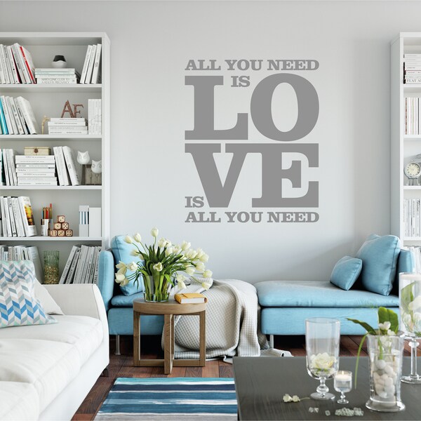 All You Need is Love Wall Decal Etsy