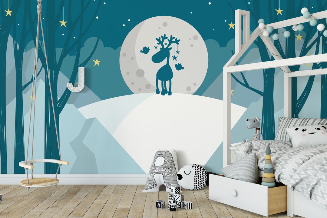 Scandinavian Winter Children's Wallpaper Peel & Stick for the Nursery ...
