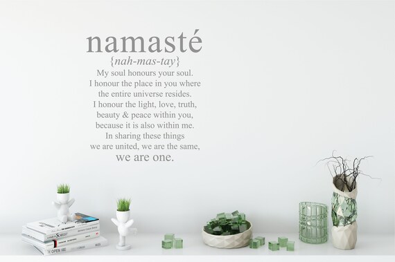 NAMASTE Vnyl Wall Decal Stcker Bathroom Mrror nspratonal Yoga