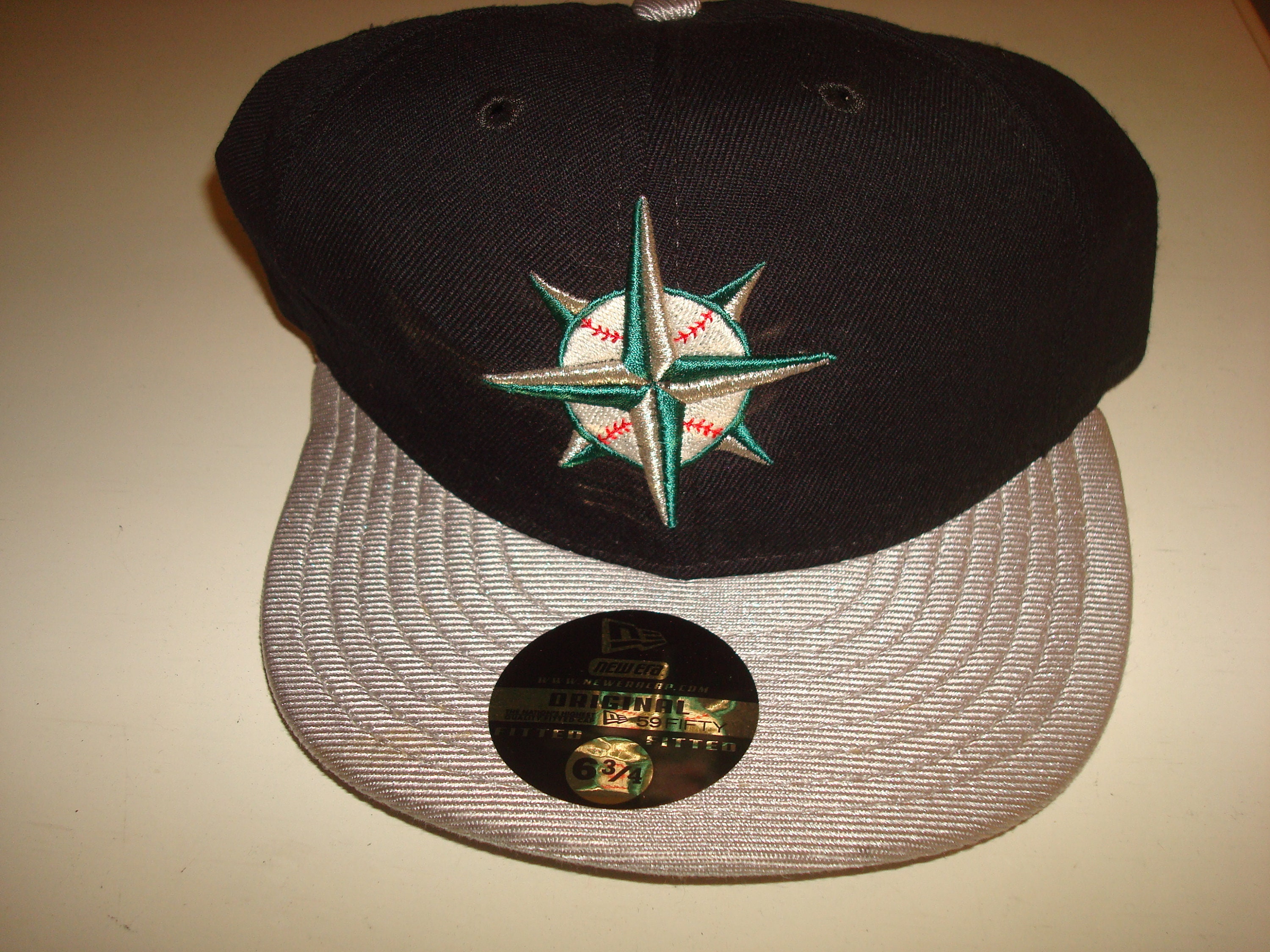 Seattle Mariners New Era Fitted Vintage Hat 90s Hat Cap Size 6 3/4