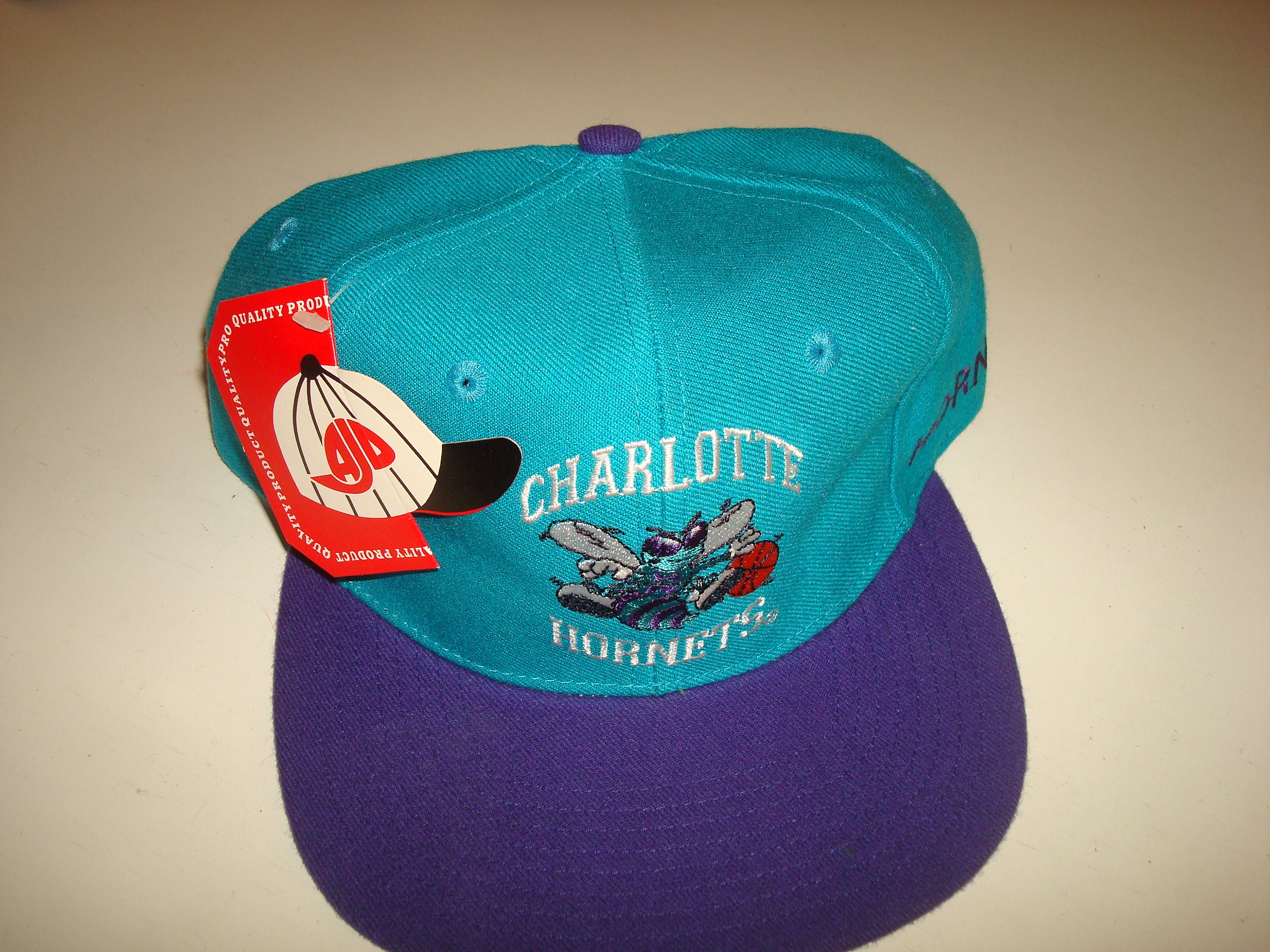Vintage 90s Charlotte Hornets NBA Starter Snapback Hat 100% Wool