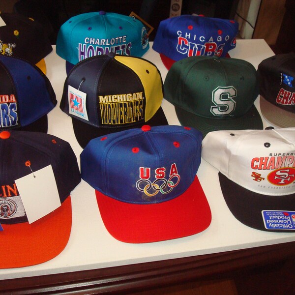 Ncaa VINTAGE SNAPBACK BUNDLE Lot 90s ncaa nfl mlb hat cap wholesale