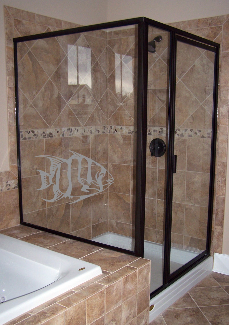 Sea Life S Halo Beach Vibes Series Etched Decal For Shower Doors Glass And Windows 12 Tall X 14 75 Wide