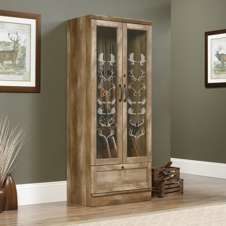 Glass Doors and Windows For Shower Doors Horned Rewards- Into the Woods Series Etched Decal 46.5 tall x 10.75 wide