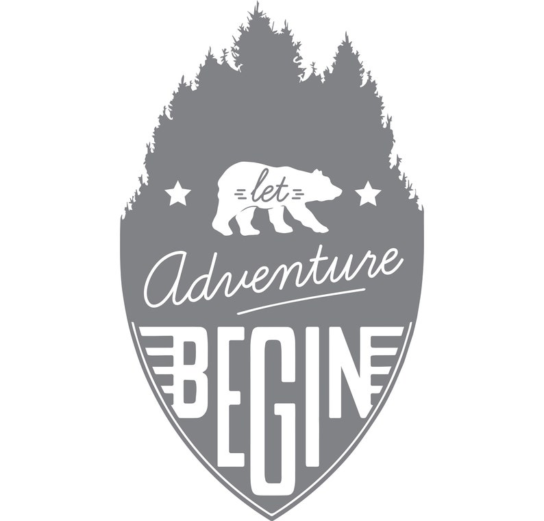 For Shower Doors Etched Decal Let Adventure Begin Glass Doors and Windows 45.5 tall x 26.5 wide Into the Woods Series