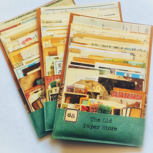 Vintage Ephemera Pack * Junk Journal Ephemera * 60 pieces  * Mixed Media Supplies * Collaging Supplies * Art Journal Supplies * Scrapbooking