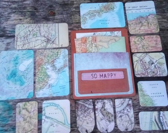 Map pieces pack/ Map ephemera/ Great for craft projects/ Junk journals/ Decoupage/ ScrapBooking/ Vintage Paper Ephemera/ Map ephemera/ Maps