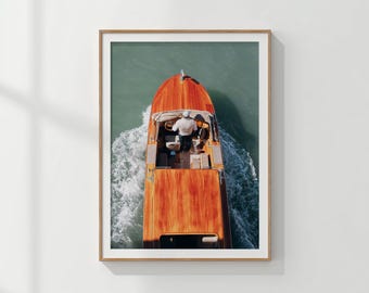 Venice Boat Digital Wall Art | Italy Printable Travel Poster | Venetian Canal Photo Print
