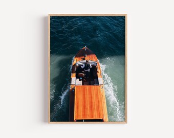 Venice Boat Digital Wall Art | Italy Printable Travel Poster | Venetian Canal Photo Print