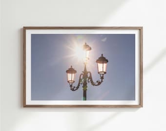 Venice Digital Wall Art | Italy Printable Travel Poster | Street Lamp Photo Print