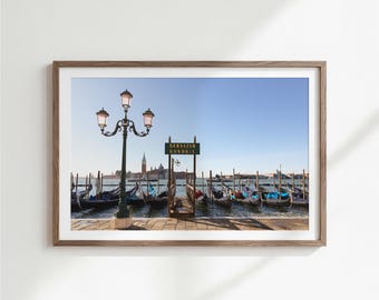 Venice Digital Wall Art | Italy Printable Travel Poster | Gondolas Photo Print