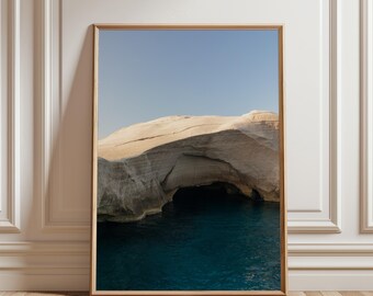 Milos Greece Photography | Coastal Print | Greece Travel Poster | Greek Islands | Sarakiniko Beach
