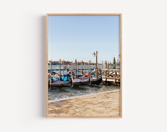 Venice Digital Wall Art | Italy Printable Travel Poster | Gondolas Photo Print
