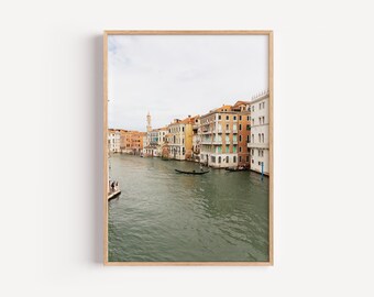Venice Digital Wall Art | Italy Printable Travel Poster | Venetian Canal Photo Print