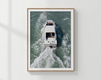 Venice Boat Digital Wall Art | Italy Printable Travel Poster | Venetian Canal Photo Print