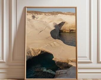 Milos Greece Photography | Coastal Print | Greece Travel Poster | Greek Islands | Sarakiniko Beach