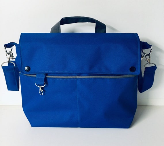 blue pram bag