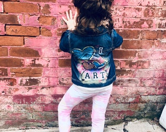 Hand Painted Girl's Denim Jacket - ART
