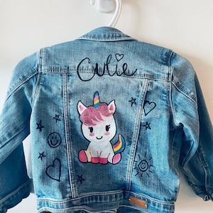 Hand Painted Kid’s Denim Jacket - Unicorn