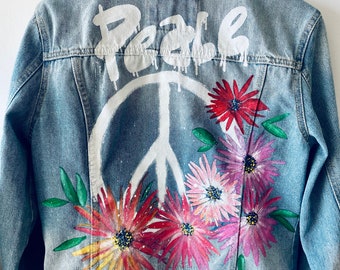 Hand Painted Adult Peace Jacket