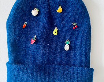 Good Luck Beanie with Charms Blue