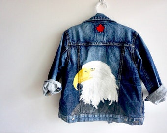 Hand Painted Kid's Denim Jacket - Eagle