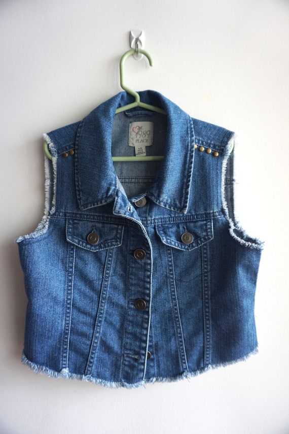 Kids Denim Vest Flowers - Etsy 