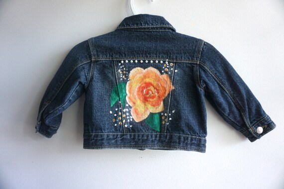 levi denim jacket flowers