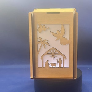 Lighted Lantern, Nativity Scene, Laser Cut, Wood, DIY