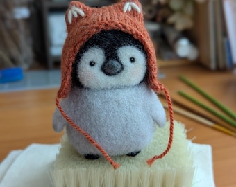 Needle felted baby penguin