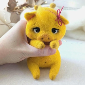 Needle felted piglet Pig art doll