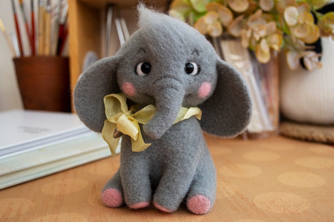 Needle Felted Elephant for Elephant Lovers Etsy