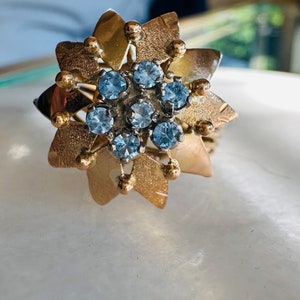 Aquamarine gold ring