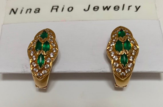 Emerald and Diamond Earrings - image 4