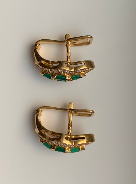 Emerald and Diamond Earrings - image 2