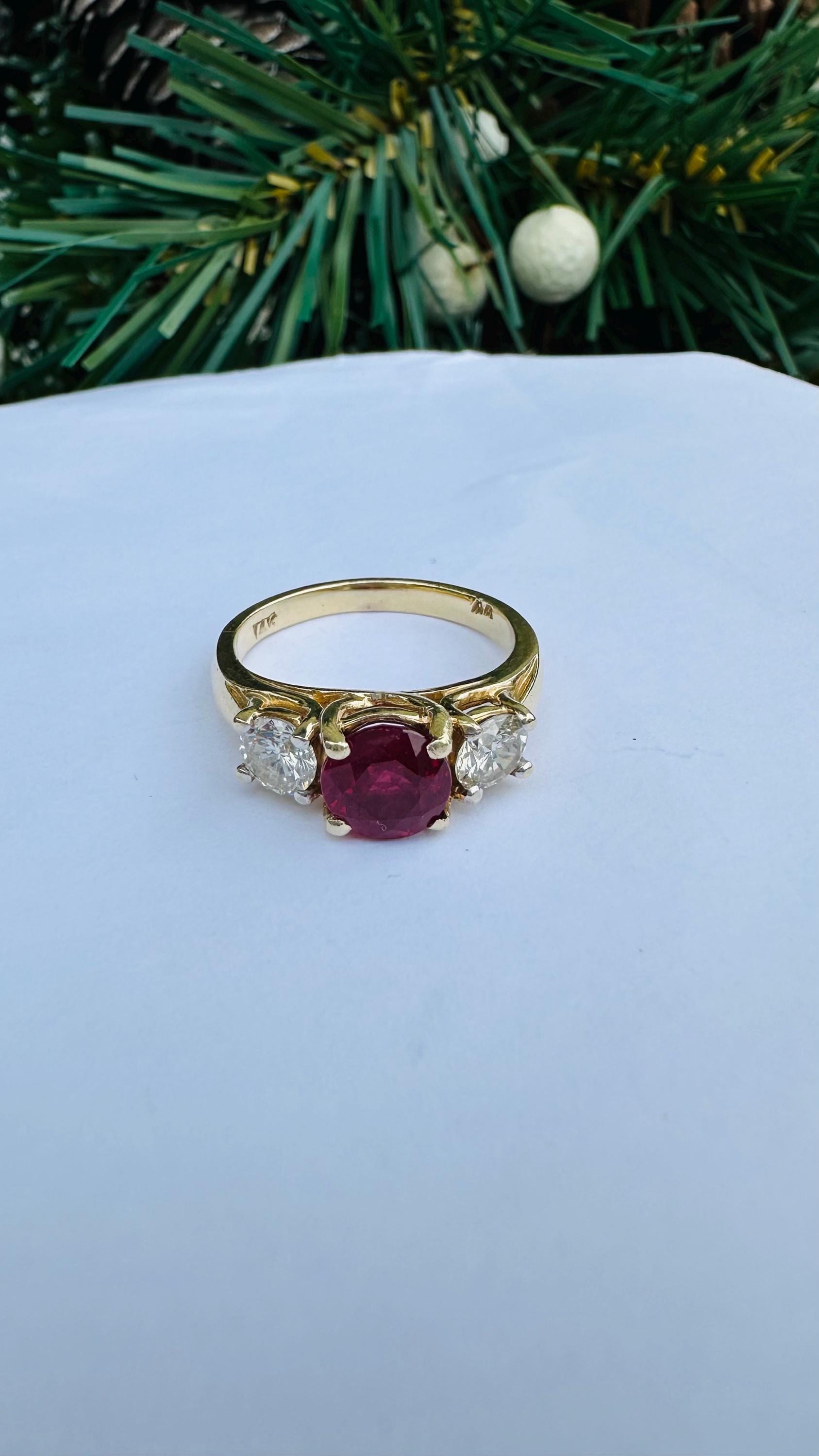 Pinterest Ruby Diamond Rings Ruby and Diamond Ring - Etsy
