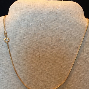 18K Gold Snake Chain Necklace - 17 Inch