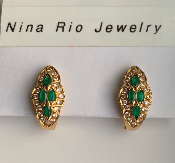 Emerald and Diamond Earrings - image 3