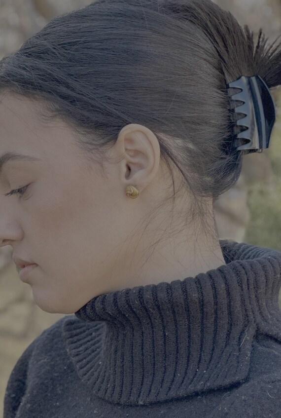 Vintage 18K Yellow Gold Ruby Earrings - image 9