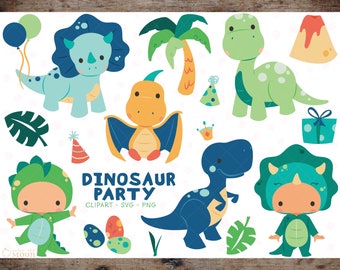 Dinosaur Party clipart, SVG, dino vector graphics, dinosaur digital clip art, dinosaur kids svg, dinosaur digital images - CA008