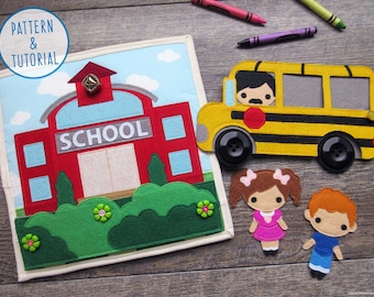 School and Bus Quiet Book Page - PATTERN & TUTORIAL